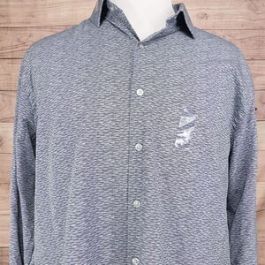 NWT VAN‎ HEUSEN SLIM FIT 4-WAY STRETCH ASPHALT POLYESTER SHIRT 18-18.5 36/37 2XL